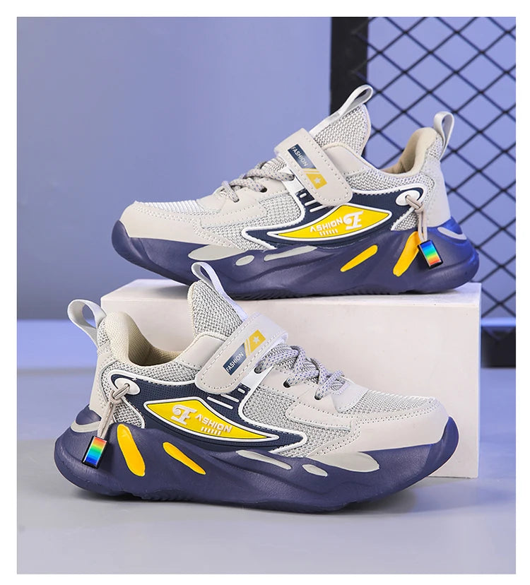Zapatillas deportivas de malla para niños y niñas, transpirables y antideslizantes, para correr, caminar, zapatillas casuales infantiles