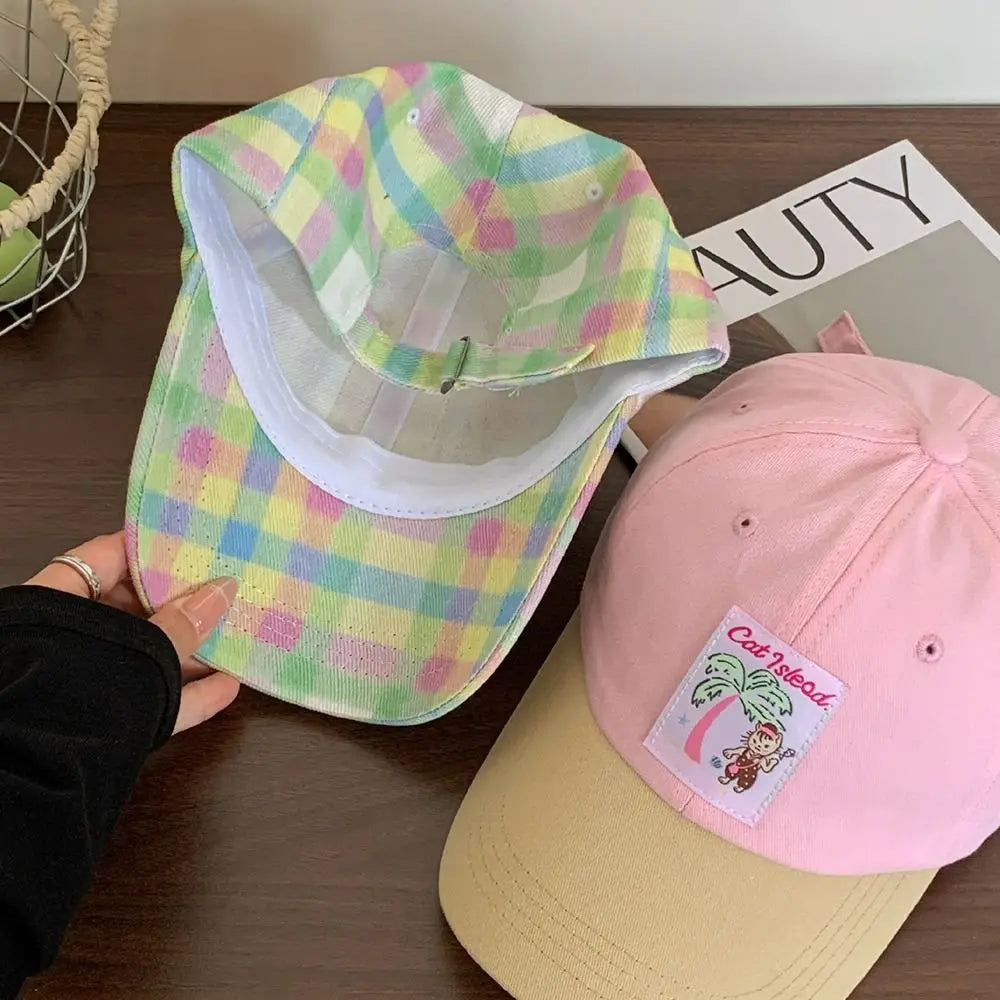Fashion Korean Baseball Hat Embroidery Cute Peaked Cap Visor Spring Summer Snapback Cap Girls