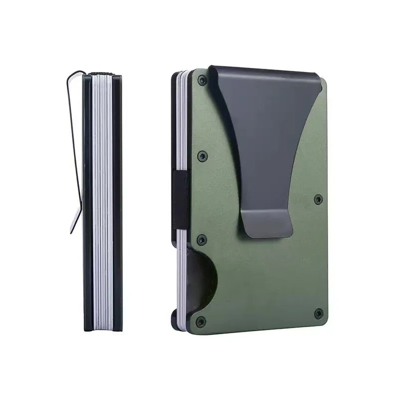 Cartera Delgada Para Hombre - Cartera Minimalista para Hombre con Bloqueo RFID para Bolsillo Delantero - Cartera Metálica con Clip para Billetes para Hombre