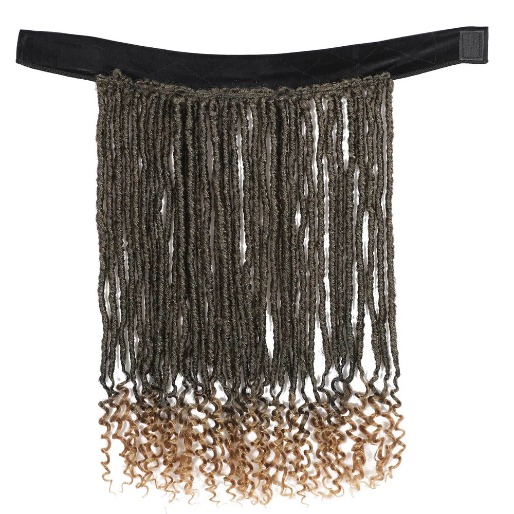 SQRDGQ Synthetic Crochet Hair Woman Wigs Headband Twist Braided Synthetic Wig With Turban Braiding Hair Brown Black Wig Female