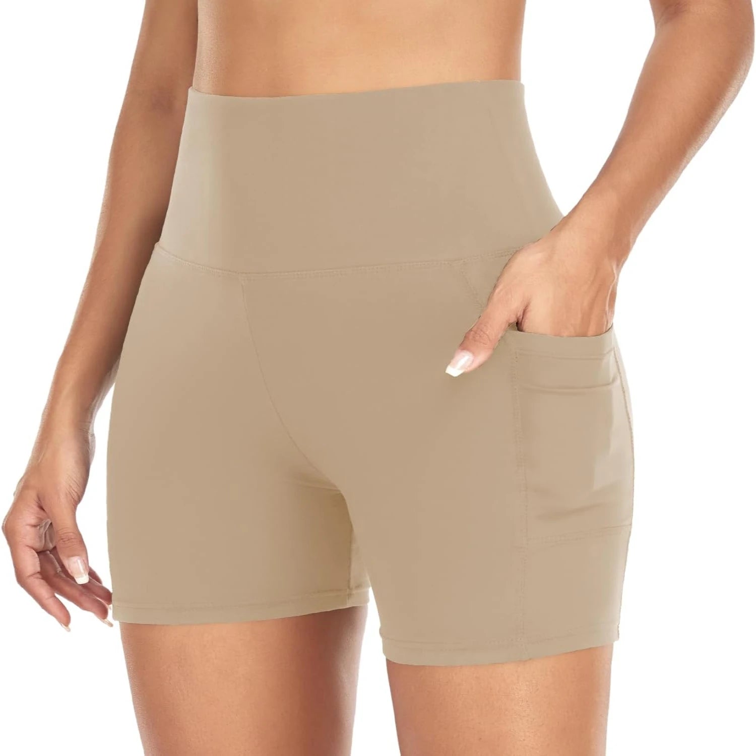 Premium, Stylish, and Functional High-Waisted Tummy-Control Spandex Biker Shorts for Women - Ideal Activewear for Yoga, Running,