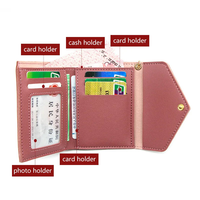 New Simple Short Women Wallets High Quality Card Holder Large Capacity Female Coin Purses  Small Card Bag Wallet For Girls