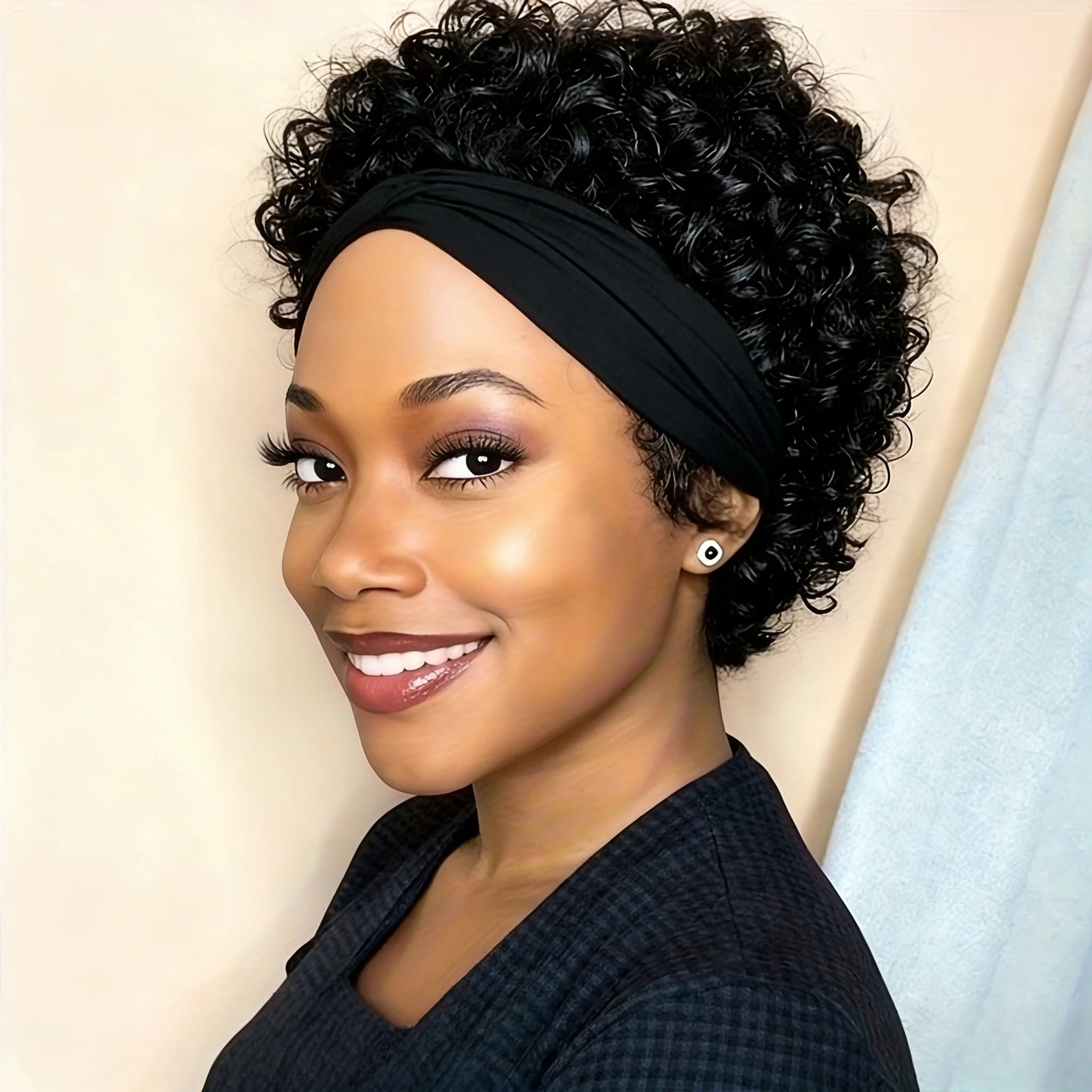 Afro Curly Headband Wig