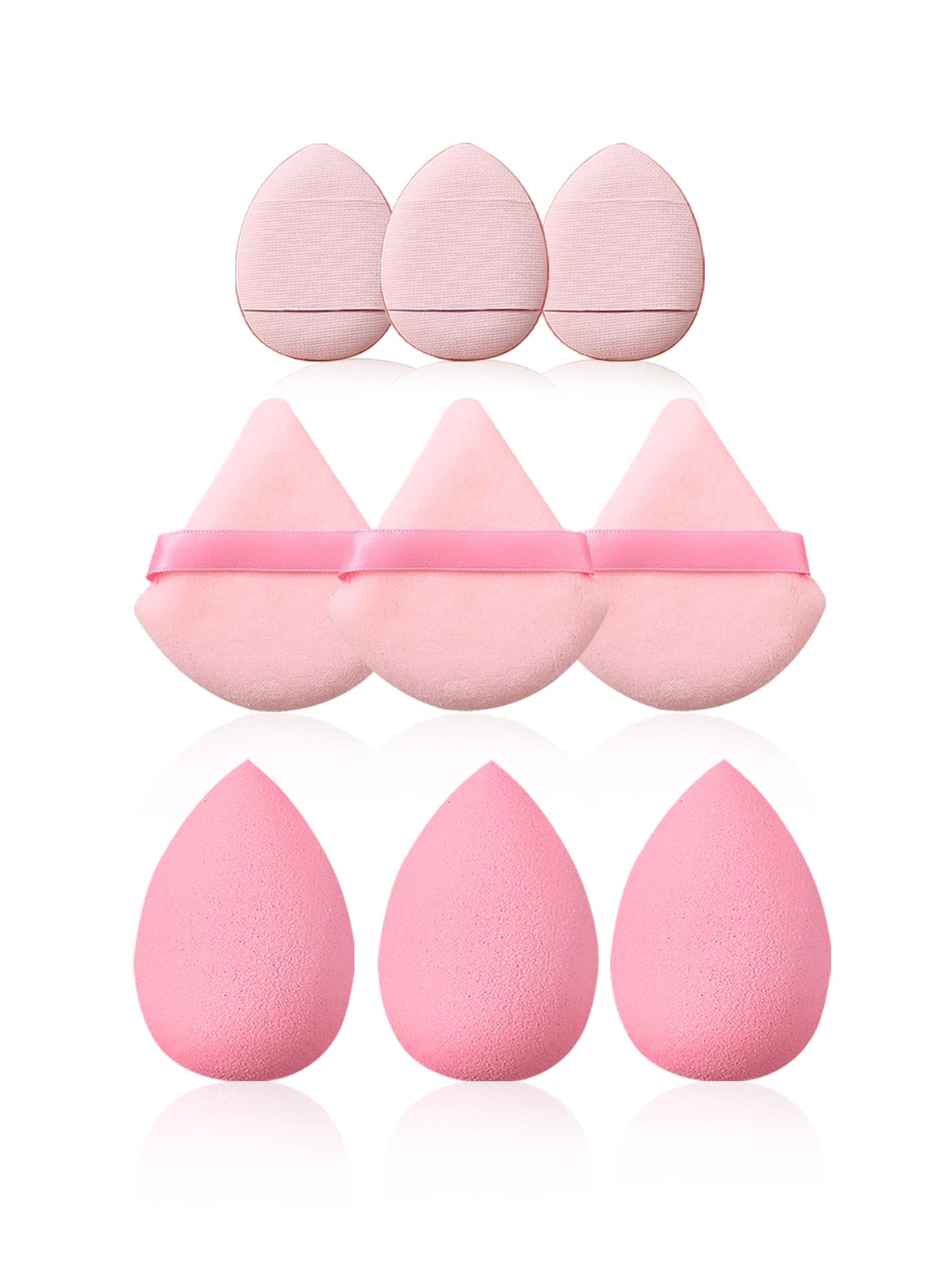 Pink Series Makeup Tools Kit Party Makeup Brushes Blender Sponges & Storage Bag , Bowknot Headband Wristbands