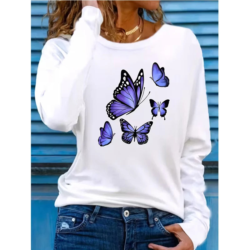 Vintage Butterfly Long Sleeve Tee