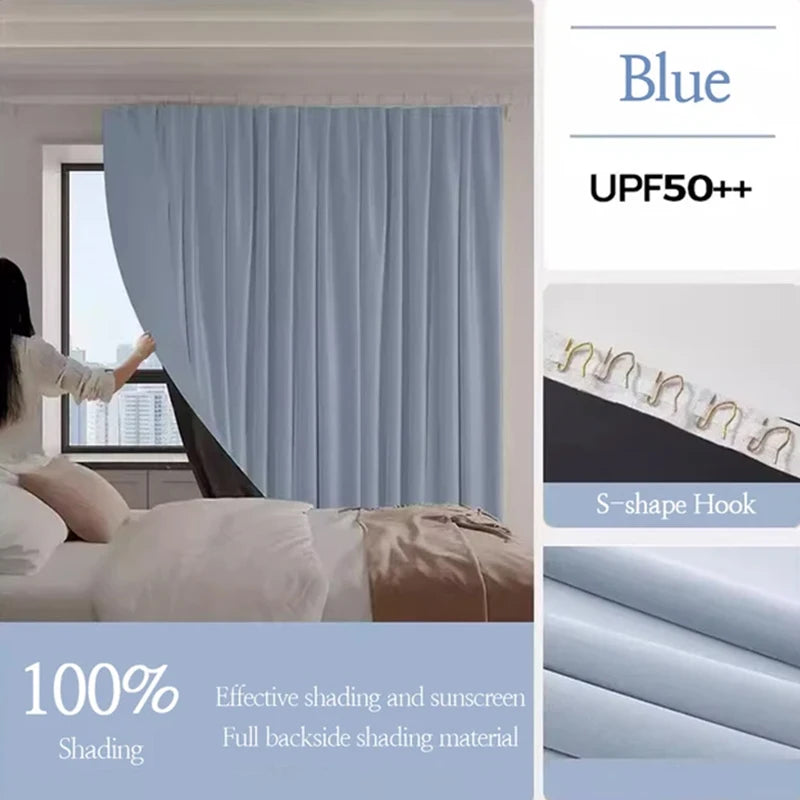 Cortinas opacas de alta opacidad para ventana de dormitorio con gancho, balcón, protección solar, partición para sala de estar, cortinas de privacidad