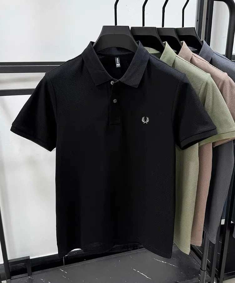 Luxury brand 100% cotton short sleeve men's polo shirt summer high-end fashion classic embroidery business casual golf T-shirt