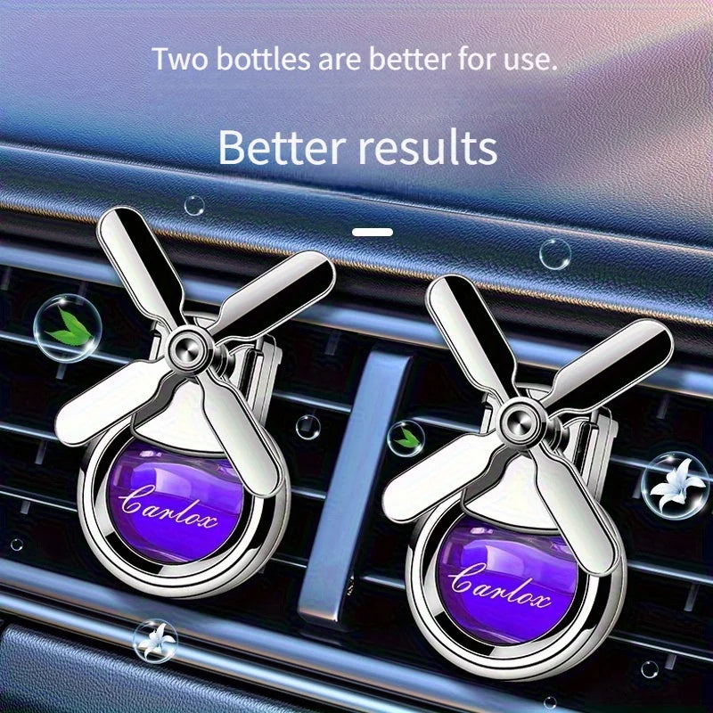 Car Perfume Empty Bottle Mini Self-Installed Air-Conditioning Outlet Four-Leaf Windmill Rotating Car Aromatherapy High-End Fragrance Volatile Diffuser Container Fragrance Diffuser Car Applicable