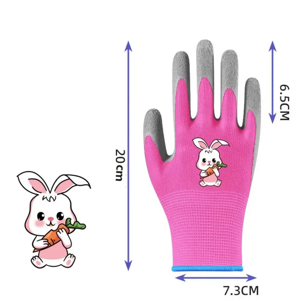Waterproof Kid Gardening Gloves Breathable Safety Garden Work Gloves Non-Slip Animal Pattern Children Protective Glove Yard