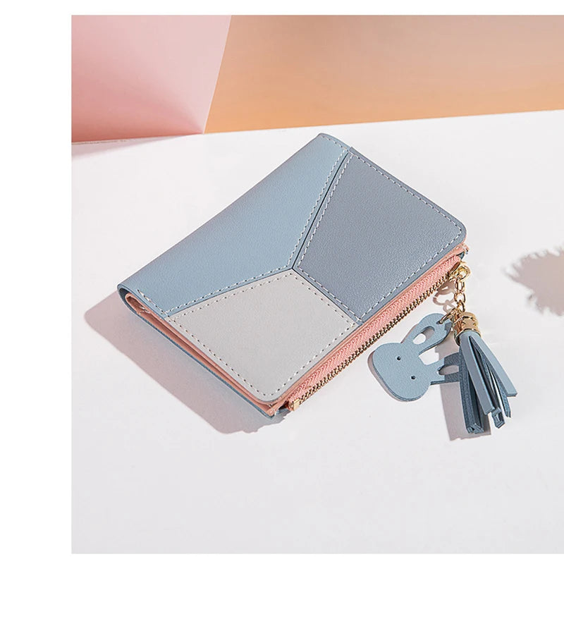 Cartera de mujer de marca de lujo hecha de piel sintética Tarjetero femenino Monederos portátiles para mujer Pequeños monederos con cremallera Regalo para niña