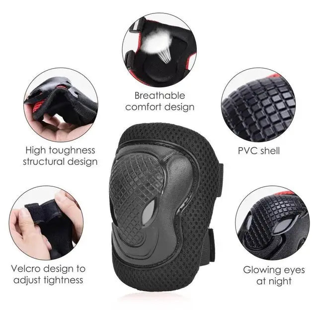 Women Men Elbow Wrist Knee Pads Protective Gear Set Skate Roller Cycling Bike 6pcs set of roller skating ice protection knee pad