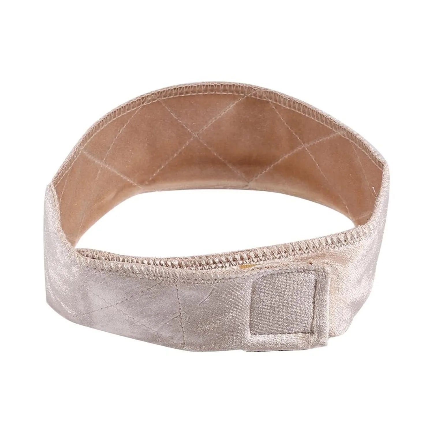 Wig Grip Band for Women, Beige Velvet Wig Headband with Adjustable Magic Tape, Non-Slip Wig Hold Band for Securing Wigs & Hat