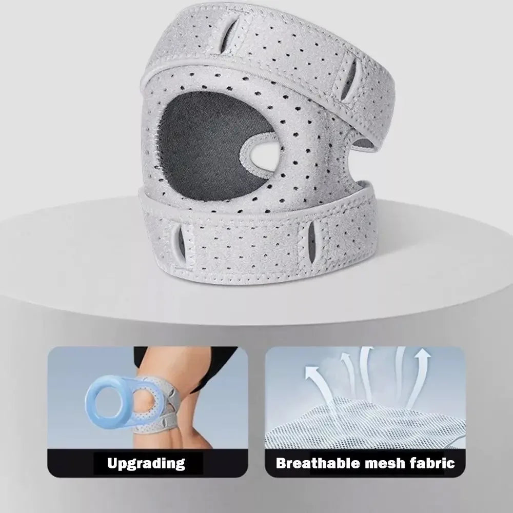 Soporte para equipo deportivo Rodilleras transpirables ajustables con correa rotuliana que mejoran la estabilidad de las articulaciones Cómodo soporte de rodilla para deportes al aire libre
