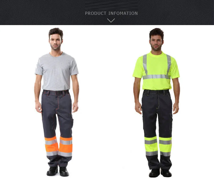 Protective Pants for Work with Multi Pockets Work Pants Men Working Pants Men Workwear Cargo Trousers Safety Reflective Pants