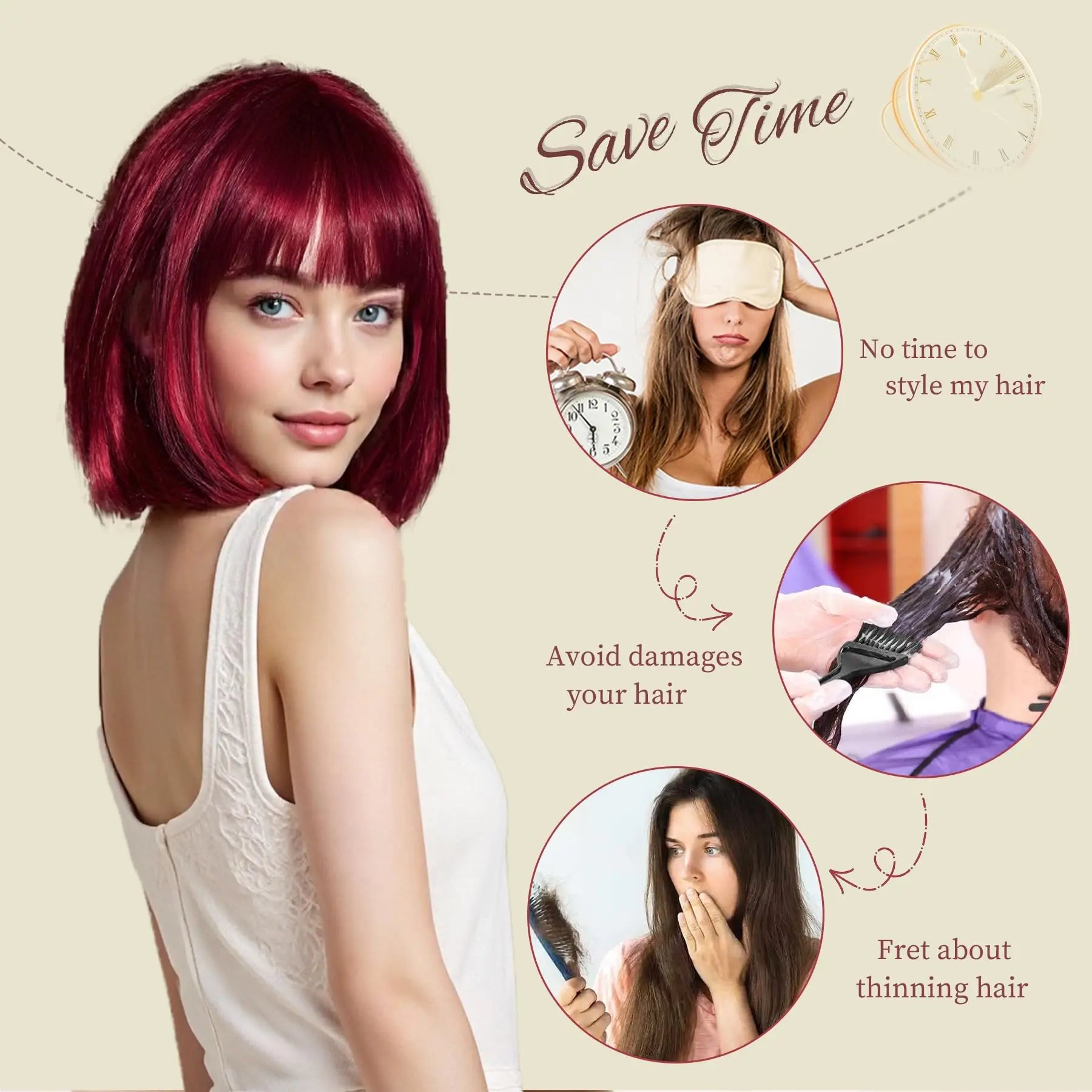 Wine Red Bob Wig