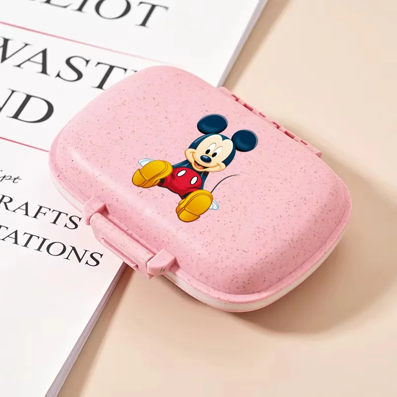 Disney Mickey Mouse Candy Box Cartoon Crystal Stickers Medicine Organiser Boys Girls Portable Kawaii Boxes Child Birthday Gift