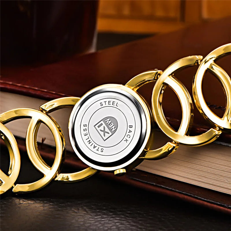 Women Big Brand Original XINEW 6438 Watches Ladies Casual Golden Luxury Quartz Bracelets Watch Relogios Feminino Fashions 2024