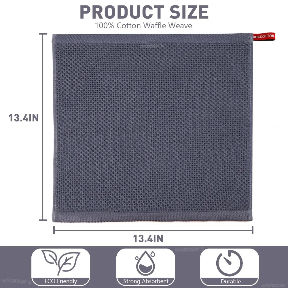 Toalla de cocina de algodón de 4 piezas Paño de limpieza mágico ultrasuave Trapos de limpieza absorbentes Paños de cocina engrosados