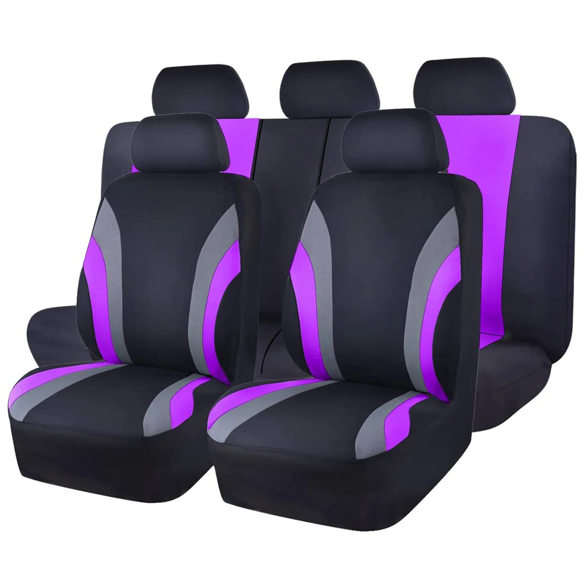 Sports Style Full Set Polyester Fabric Car Seat Covers Car Seat Protector Universal Fit Most Cars SUVs