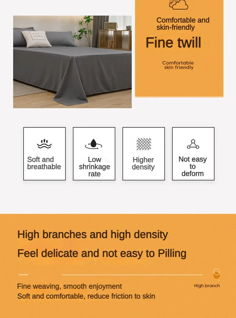 1 stk. laken til dobbeltseng, ensfarget, overlaken, enkelt-/queen-size-/kingsize-laken, myke sengetøylaken til hjemmet