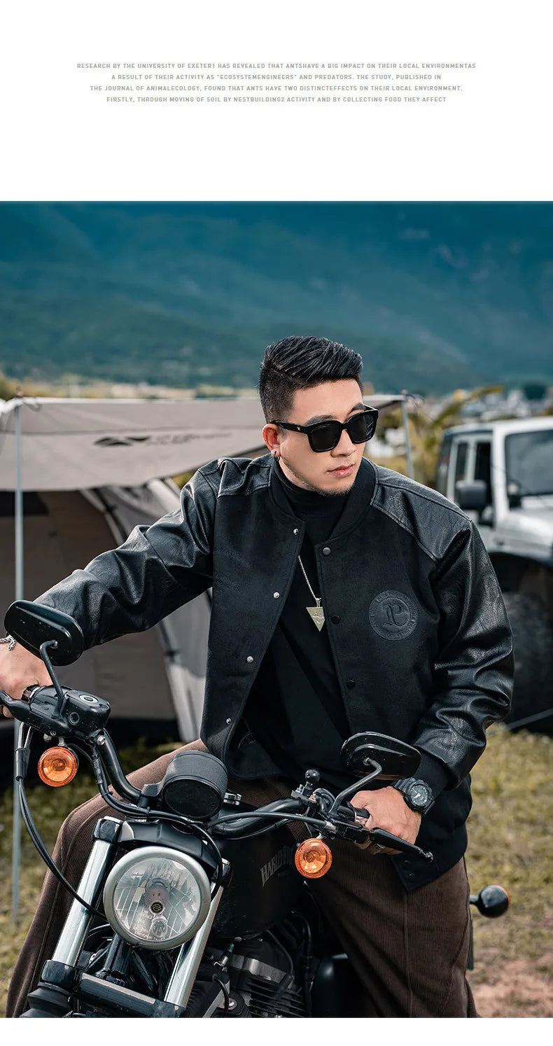 Men's Baseball Jacket, Plus Size, Loose, Spliced Cotton, Basic Mass Jackets, Autumn And Winter American Jacket, 7XL