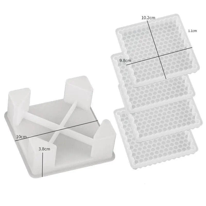 Coaster Silicone Mold Sets Square Stripes Tea Cup Pad Tray Silicone Mold Epoxy Resin Handmade Crafts Casting Molud Home Decor