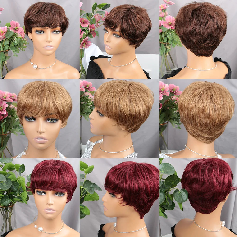 Brown Short Pixie Cut Wig