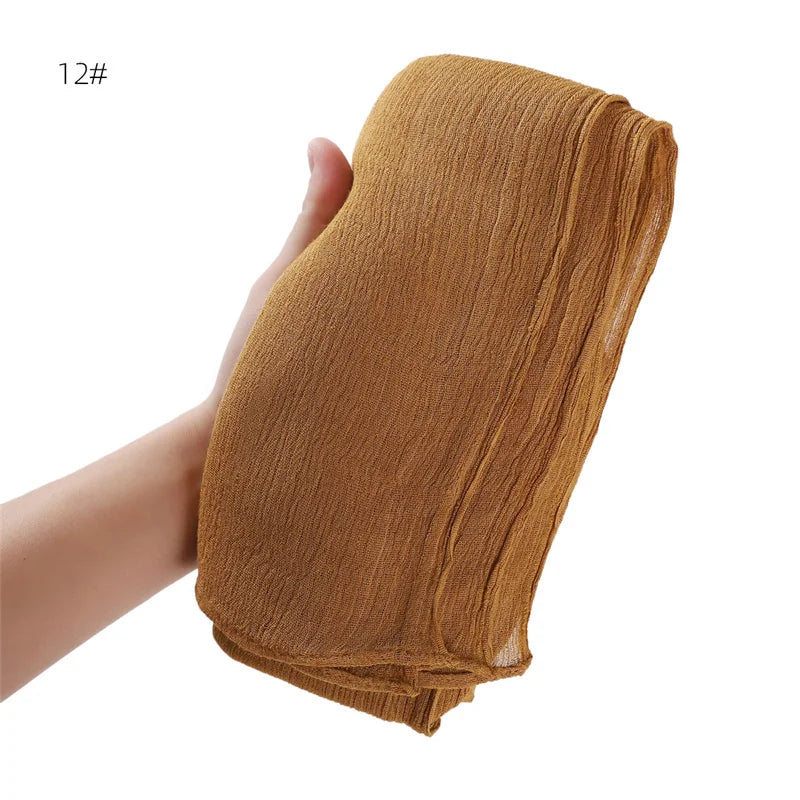 Pañuelo Hiyab de Algodón y Rayón de Color Liso para Mujer, Pañuelo Grande Musulmán, Chales, Diadema Musulmana para Mujer, Turbante Islámico, Pañuelo Bandana
