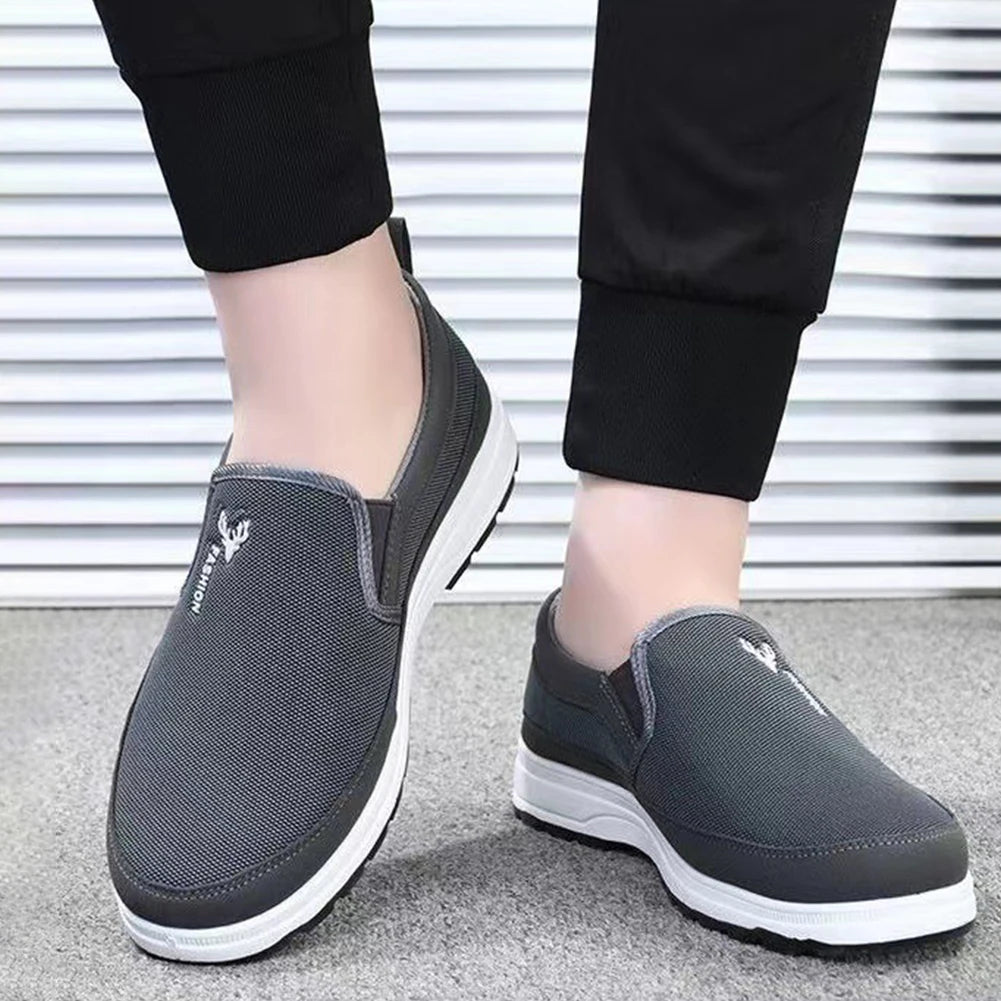 Men Penny Boat Shoes Sports Shoes Breathable Orthopedic Travel Plimsolls Flat Slip On Comfortable Sliding Sleeves for Outdoor
