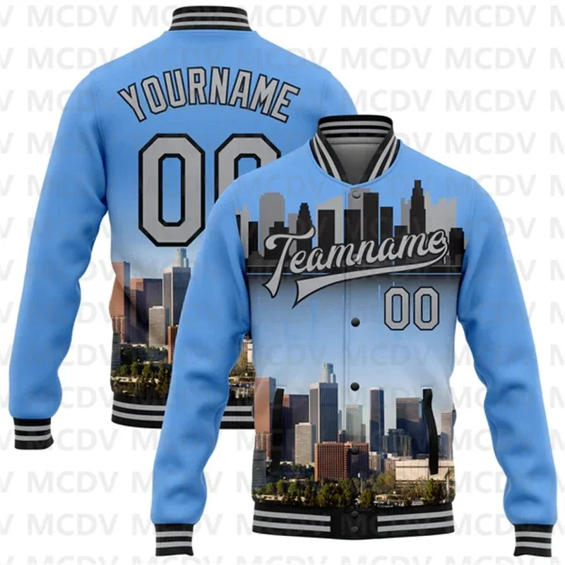 Pittsburgh City Edition Varsity-jakke – Tilpasset 3D-bomberjakke i svart og gull