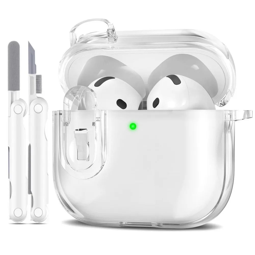 New For Airpods 4 Bluetooth Earphone ANC Wireless Headphone Earbuds with Cleaning Kit Noise Cancelling Clear Case For Airpods 4