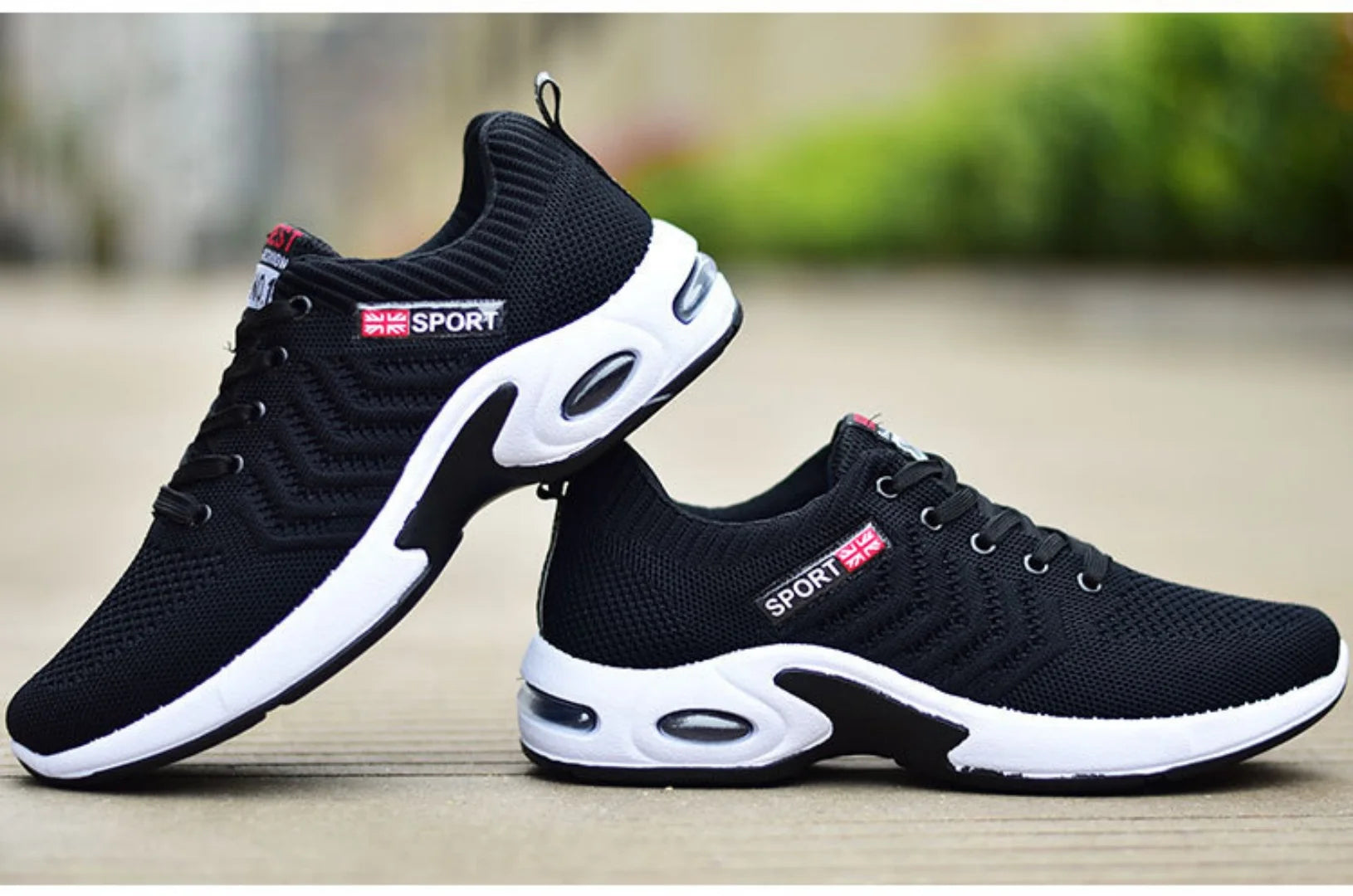 New spring trend sports men's shoes Lace-up thick sole casual breathable fashion shoes Large size Wear skid resistance