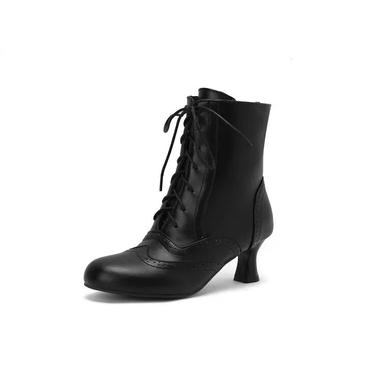 New Fashion Boots for Women High Quality Leather Women's Short Boots Daily Women High Heels Lightweight Womens Shoes Botas Mujer