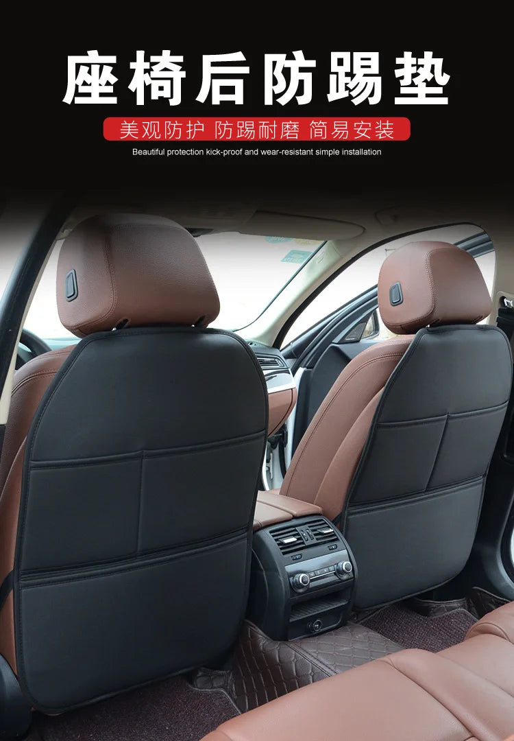 Protector de asiento trasero de coche de cuero sintético premium con relleno de esponja, a prueba de patadas, impermeable, universal para todas las estaciones, antideslizante, productos para coche