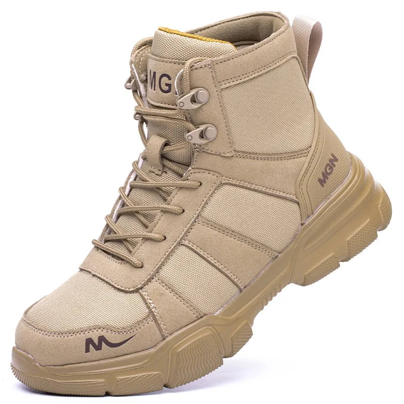 Zapatos de seguridad con puntera de acero para hombres y mujeres, ligeros, anticaída, zapatillas con puntera de acero, botas de trabajo indestructibles, calzado de seguridad para construcción
