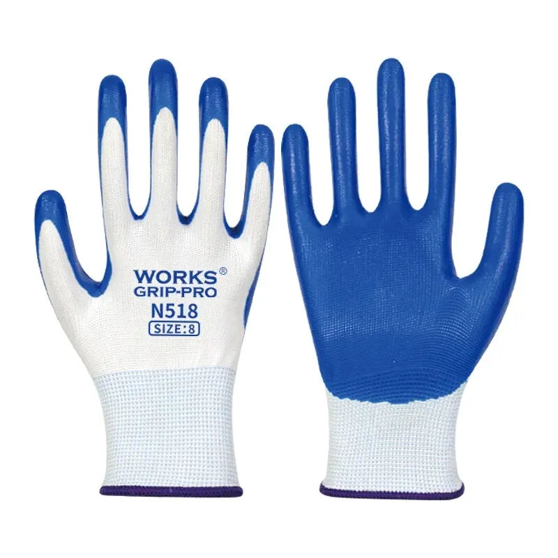 3 Pairs Of Non-slip Wear-resistant Breathable Nitrile Gloves Industrial Labor Building Construction Safety Non-slip Work Gloves