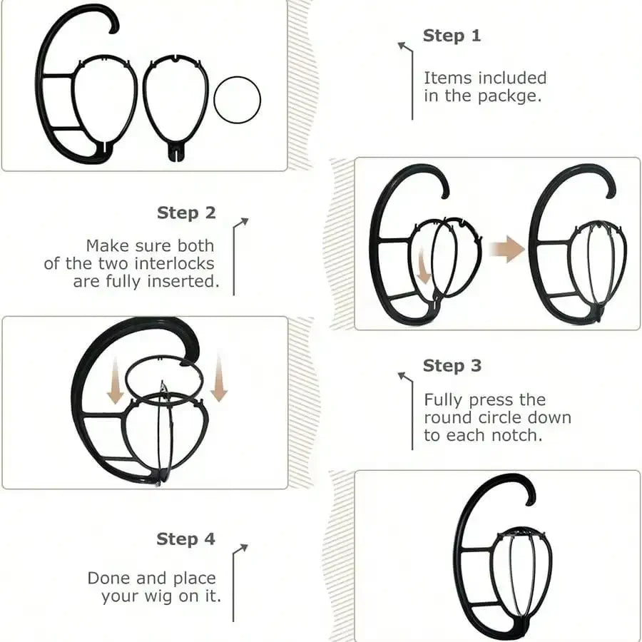 15 Inch Wig Hanger, Portable Hanging Wig Holder Stand, Collapsible Wig Display Hanger, Wig Rack for Multiple Wigs and Hats