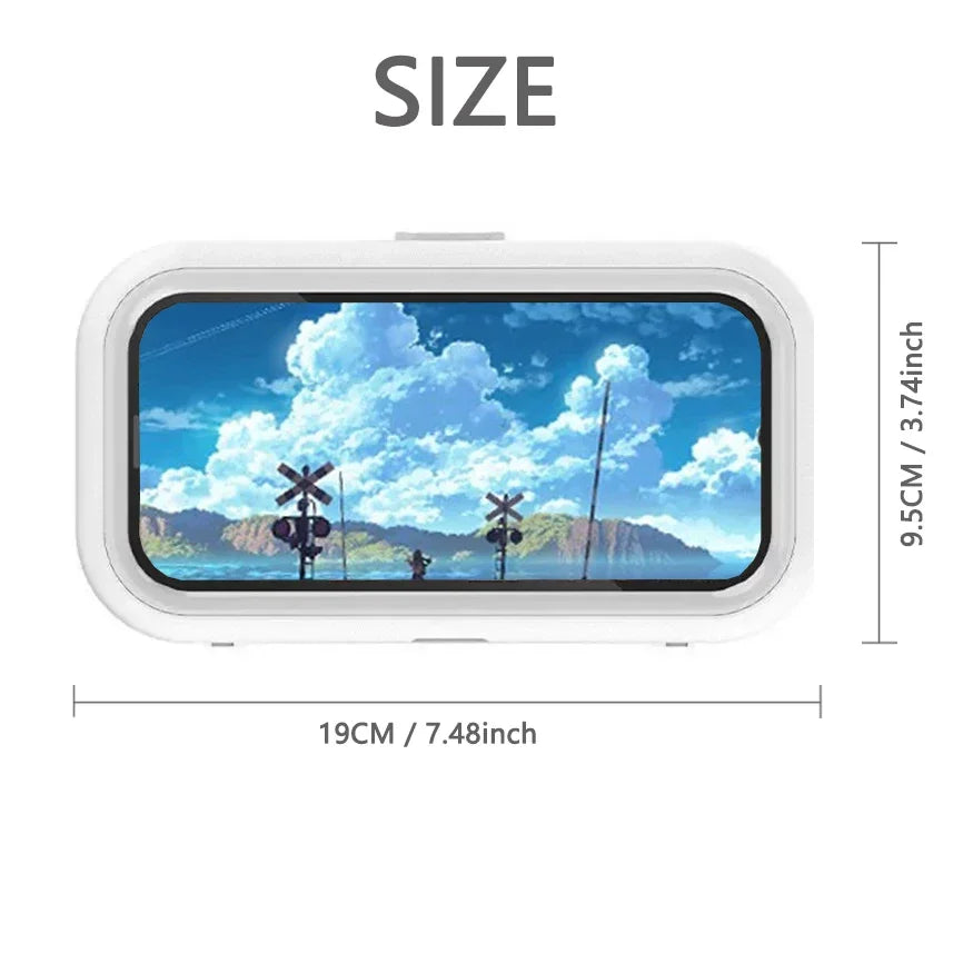 Shower Phone Holder with Speaker - 480 Rotation, Wall Phone Mount for Shower, Waterproof Anti Fog Shower Case for 4-7" Phones