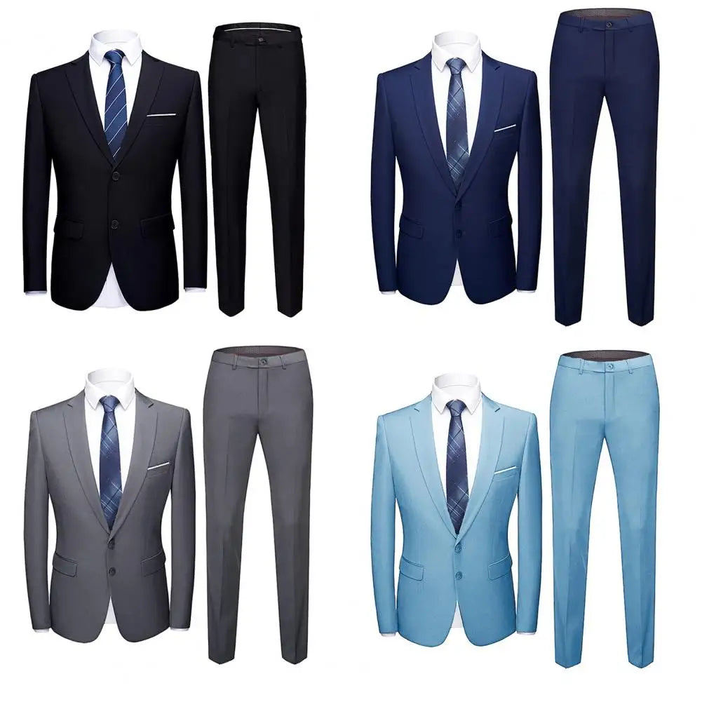 Wedding Suit For Men Set Elegant Blazers Formal 2 Pieces Full Jackets Pants Classic Business Coats