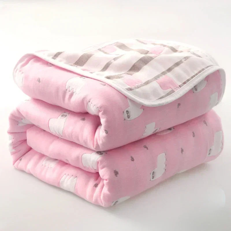 High Quality Cotton Sheet Six Layer Gauze Towel Quilt Summer Cool Blanket Children's Baby Blanket Adult Blanket Bedding