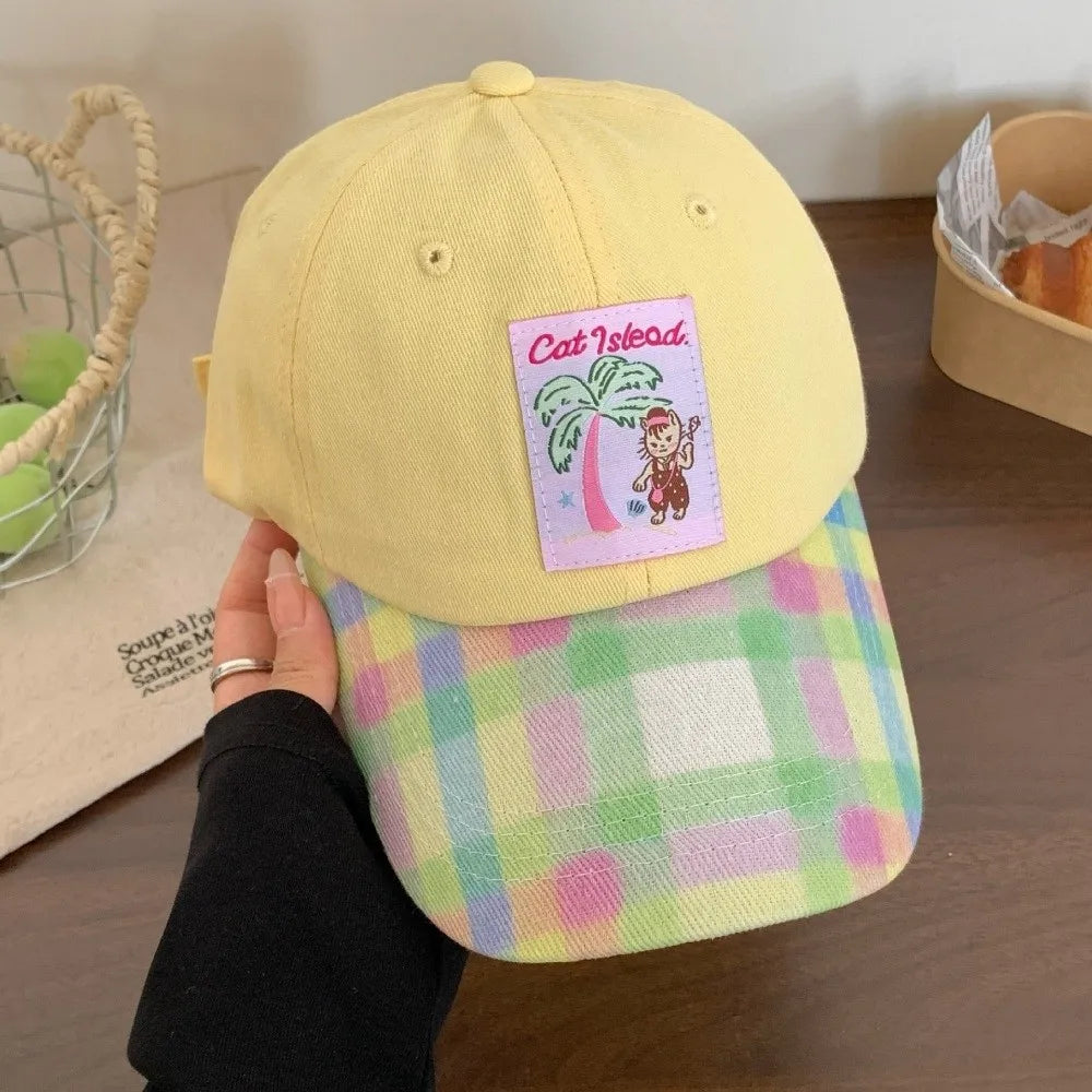 Fashion Korean Baseball Hat Embroidery Cute Peaked Cap Visor Spring Summer Snapback Cap Girls