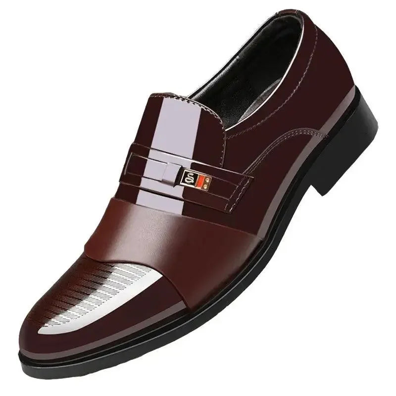 Nuevos zapatos formales de cuero para hombre, calzado informal de negocios antideslizante, zapatos de trabajo minimalistas de moda, cómodas zapatillas planas para hombre