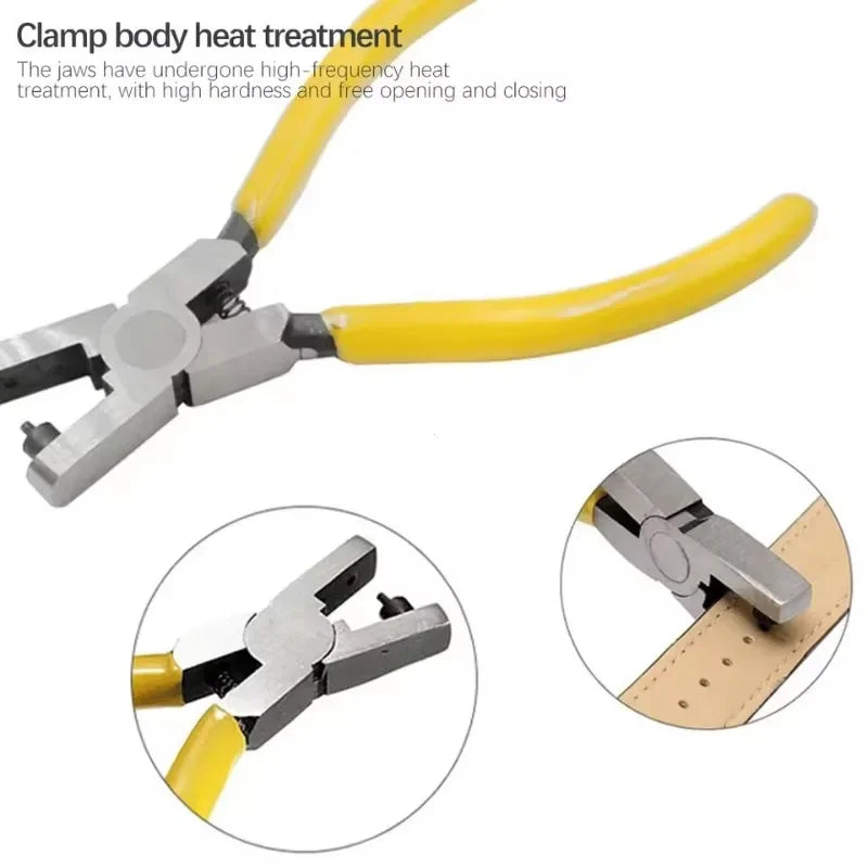 Perforadora de cuero Herramientas de cuero Multifuncional Perforadora de cinturones de acero al carbono ordinario Herramienta de perforación Perforadora de agujeros para cinturones Herramienta de artesanía