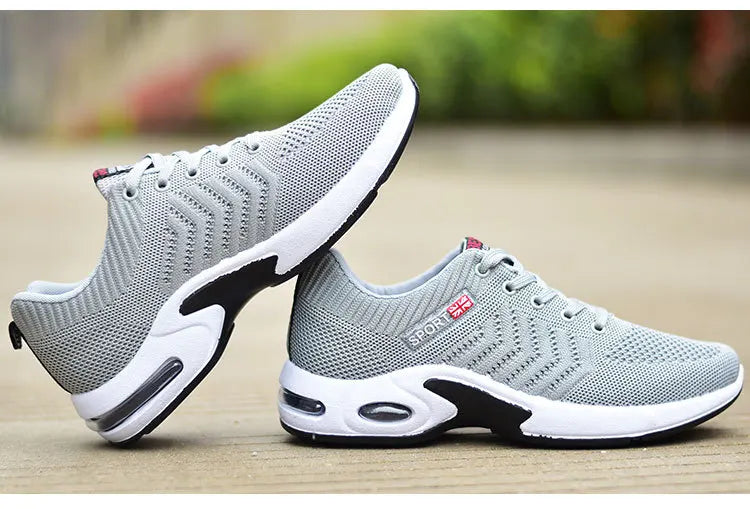 New spring trend sports men's shoes Lace-up thick sole casual breathable fashion shoes Large size Wear skid resistance