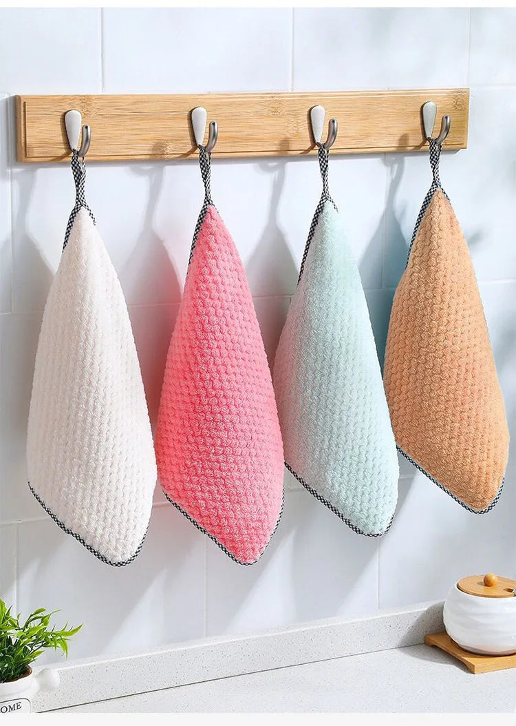 Paño de cocina Trapo de microfibra trapo de cocina paño para platos antiadherente toalla de limpieza de mesa engrosada almohadilla absorbente de limpieza para el hogar