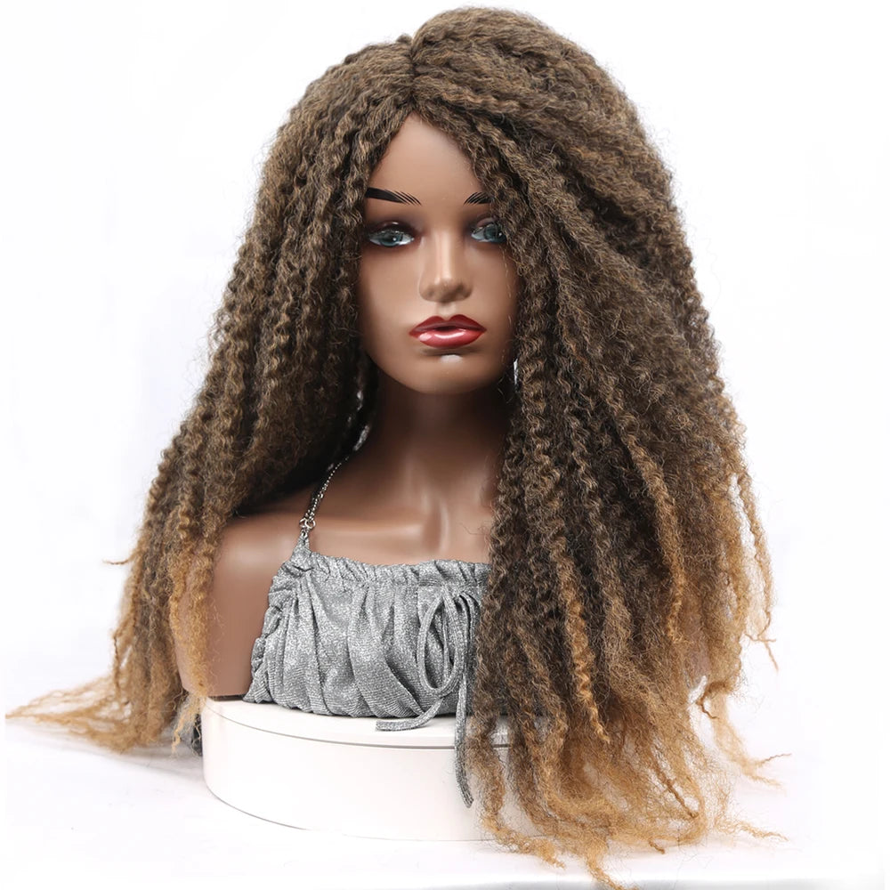 Peluca de pelo trenzado Marley de 18 pulgadas, sintética, tipo rastas Marley, suave, afro, con trenzas rizadas naturales para mujeres