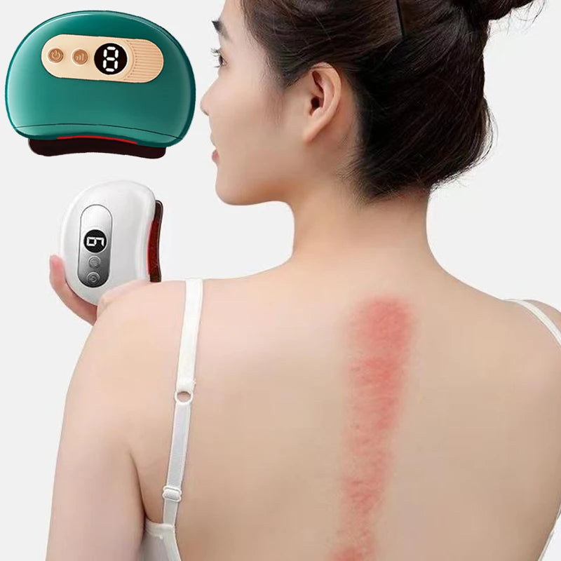 Masajeador eléctrico USB Guasha, piedra caliente, calentamiento por vibración, tabla de raspado, masaje de cuello y espalda, herramientas faciales Gua Sha para lifting facial