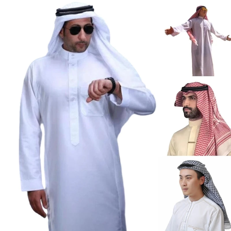 Conjunto de caftán y kufiya para hombre de Ramadán