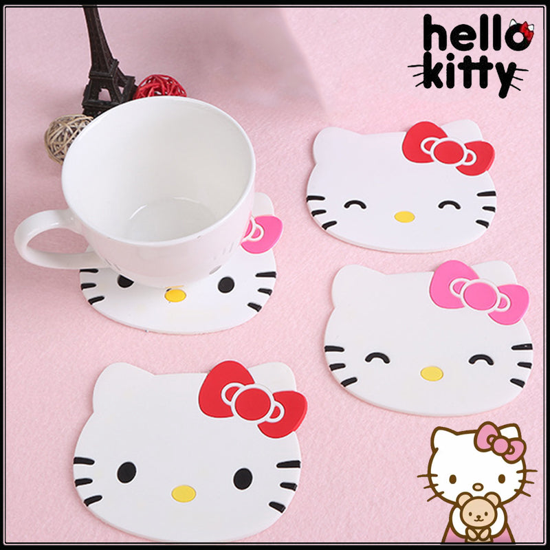 Hello Kitty Coaster Creative Cute Table Insulation Placemat Mat Kawaii Kitchen Accessories Drink Cup Coasters Non-slip Cup Mat