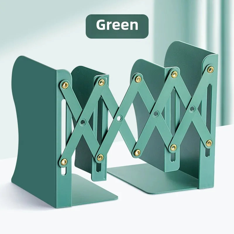 Desktop Book Organizer Retractable Book Stand Adjustable Retractable Bookends for Shelves Desktops Space-saving for Home
